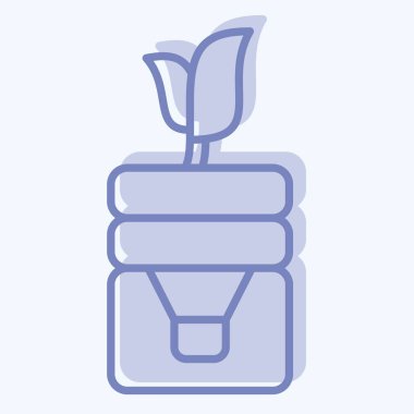 Simge Şişe Geri Dönüşümü. Dünya 'yı Kurtarma sembolüyle ilgili. İki ton stili. düzenlenebilir