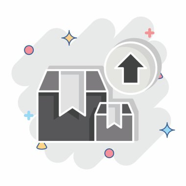 Simge Kutusu. Endüstri sembolüyle ilgili. Çizgi roman. dizayn edilebilir