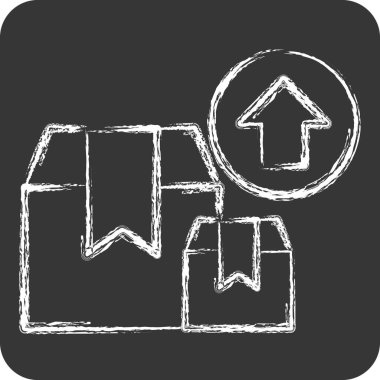 Simge Kutusu. Endüstri sembolüyle ilgili. Tebeşir stili. dizayn edilebilir