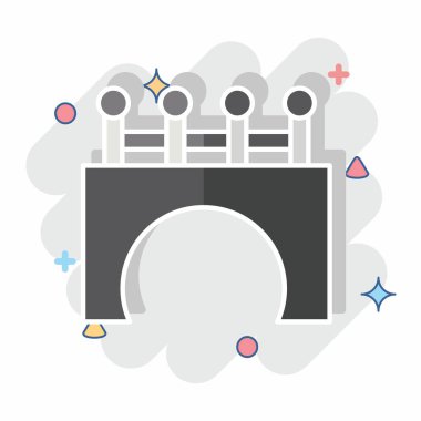 Simge Köprüsü. İnşaat Mühendisliği sembolüyle ilgili. Çizgi roman. dizayn edilebilir