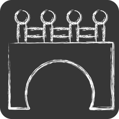 Simge Köprüsü. İnşaat Mühendisliği sembolüyle ilgili. Tebeşir stili. dizayn edilebilir