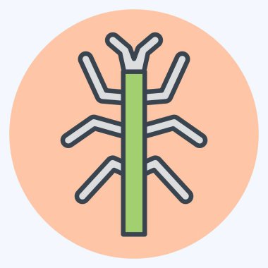 Simge Böcek Çubuğu. Böceklerin sembolü. renk arkadaşı stili. dizayn edilebilir