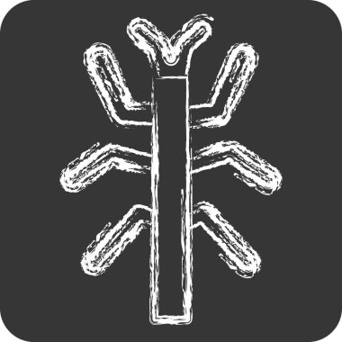 Simge Böcek Çubuğu. Böceklerin sembolü. Tebeşir stili. dizayn edilebilir