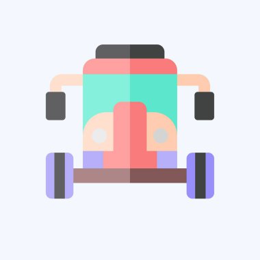 Simge Arabası. Araç sembolüyle ilgili. Düz stil. düzenlenebilir