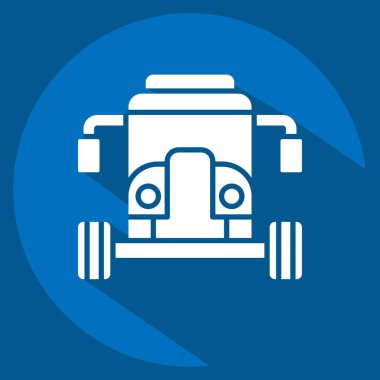 Simge Arabası. Araç sembolüyle ilgili. Uzun gölge tarzı. düzenlenebilir