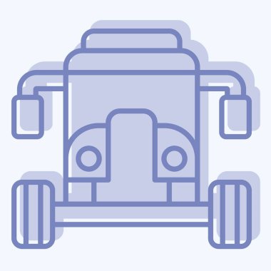 Simge Arabası. Araç sembolüyle ilgili. İki ton stili. düzenlenebilir