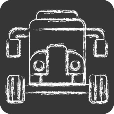 Simge Arabası. Araç sembolüyle ilgili. Tebeşir stili. düzenlenebilir