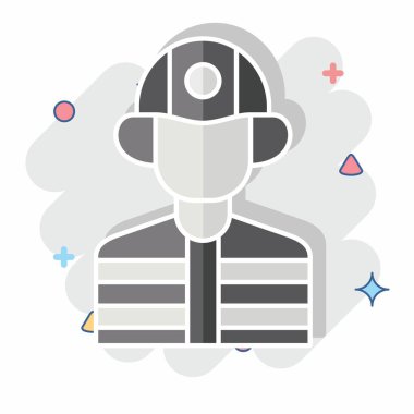 Simge Yapıcı. İnşaat Mühendisliği sembolüyle ilgili. Çizgi roman. dizayn edilebilir