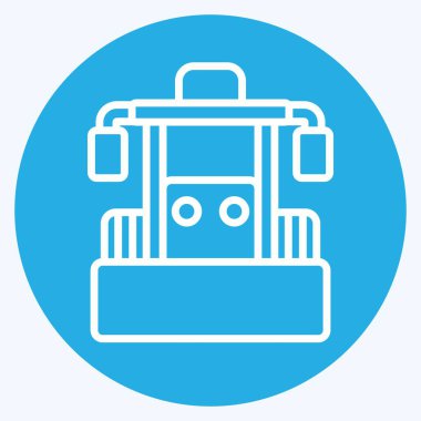 İkon Buldozer. Araç sembolüyle ilgili. Mavi gözlü. düzenlenebilir