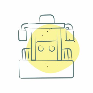 İkon Buldozer. Araç sembolüyle ilgili. Renkli Leke Biçimi. düzenlenebilir