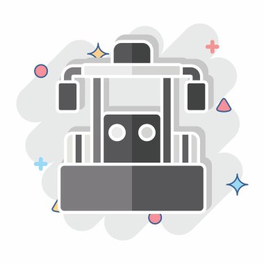 İkon Buldozer. Araç sembolüyle ilgili. Çizgi roman. düzenlenebilir