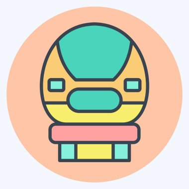 Simge Mermisi Treni. Araç sembolüyle ilgili. renk arkadaşı stili. düzenlenebilir