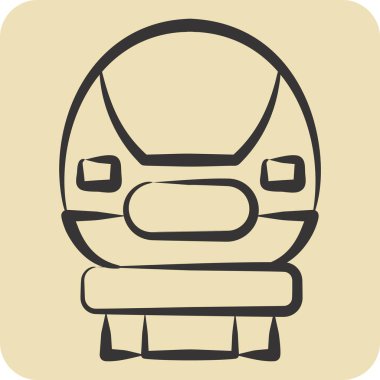 Simge Mermisi Treni. Araç sembolüyle ilgili. El çizimi tarzı. düzenlenebilir