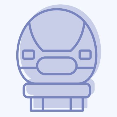 Simge Mermisi Treni. Araç sembolüyle ilgili. İki ton stili. düzenlenebilir