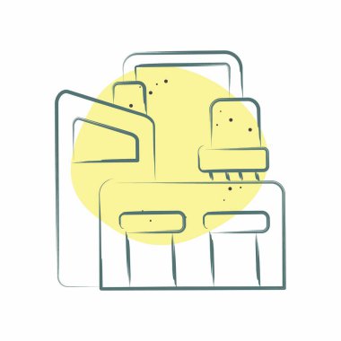 Simge İşletmesi. Endüstri sembolüyle ilgili. Renkli Leke Biçimi. dizayn edilebilir