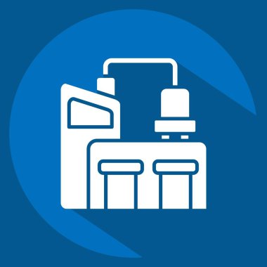 Simge İşletmesi. Endüstri sembolüyle ilgili. Uzun gölge tarzı. dizayn edilebilir