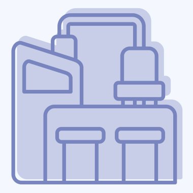 Simge İşletmesi. Endüstri sembolüyle ilgili. İki ton stili. dizayn edilebilir