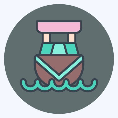 Simge Kabin Kruvazörü. Araç sembolüyle ilgili. renk arkadaşı stili. düzenlenebilir