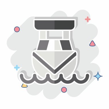 Simge Kabin Kruvazörü. Araç sembolüyle ilgili. Çizgi roman. düzenlenebilir