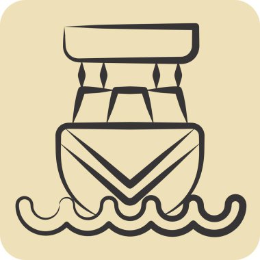 Simge Kabin Kruvazörü. Araç sembolüyle ilgili. El çizimi tarzı. düzenlenebilir