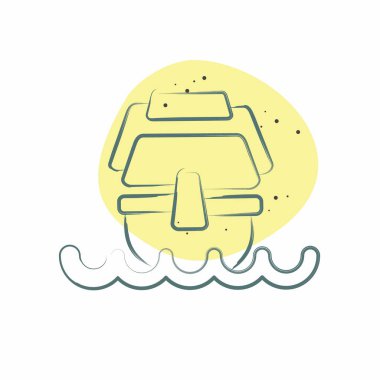 İkon Caravel. Araç sembolüyle ilgili. Renkli Leke Biçimi. düzenlenebilir