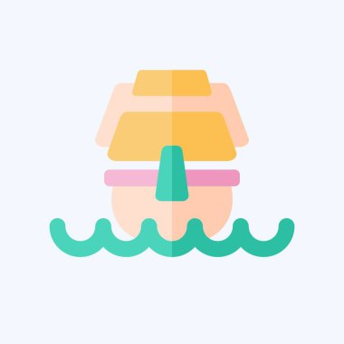 İkon Caravel. Araç sembolüyle ilgili. Düz stil. düzenlenebilir