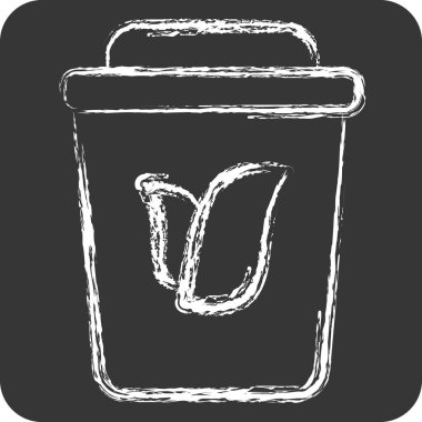 Simge Karbon Yakalama. Dünya 'yı Kurtarma sembolüyle ilgili. Tebeşir stili. düzenlenebilir