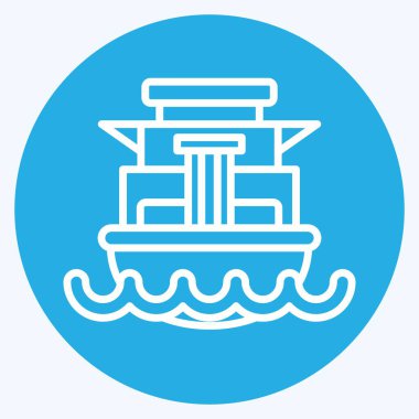 Simge Kargo Gemisi. Araç sembolüyle ilgili. Mavi gözlü. düzenlenebilir