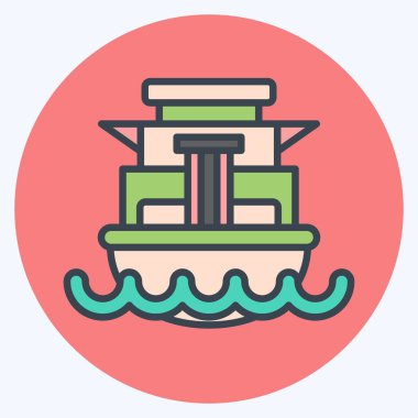 Simge Kargo Gemisi. Araç sembolüyle ilgili. renk arkadaşı stili. düzenlenebilir