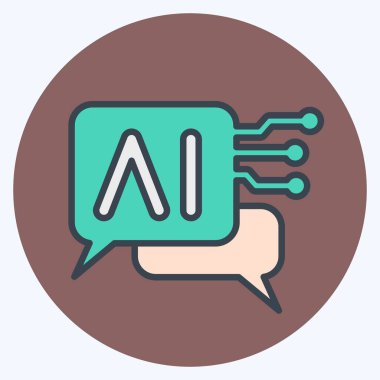 Yapay Zeka sembolüyle ilgili Simge Sohbet Robotu 2. renk eşi biçimi