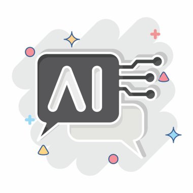 Yapay Zeka sembolüyle ilgili Simge Sohbet Robotu 2. çizgi roman biçimi