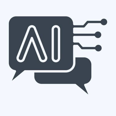 Yapay Zeka sembolüyle ilgili Simge Sohbet Robotu 2. Kabartma biçimi