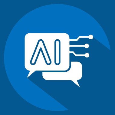 Yapay Zeka sembolüyle ilgili Simge Sohbet Robotu 2. uzun gölge biçimi