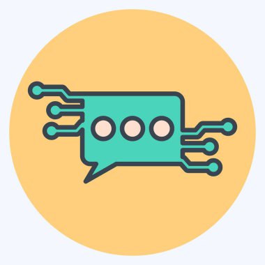 Simge Sohbet Robotu. Yapay Zeka sembolüyle ilgili. renk eşi biçimi