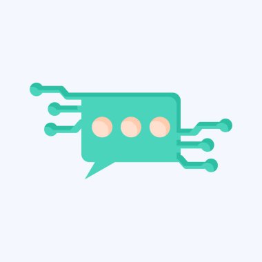 Simge Sohbet Robotu. Yapay Zeka sembolüyle ilgili. düz biçim