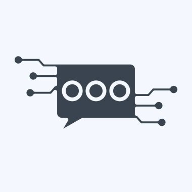 Simge Sohbet Robotu. Yapay Zeka sembolüyle ilgili. Kabartma biçimi