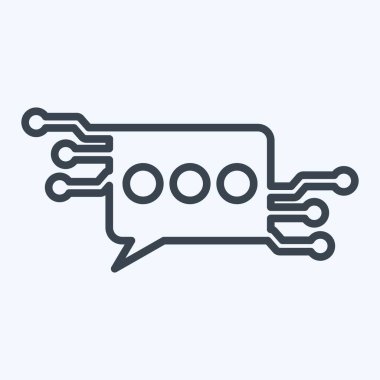 Simge Sohbet Robotu. Yapay Zeka sembolüyle ilgili. satır biçimi