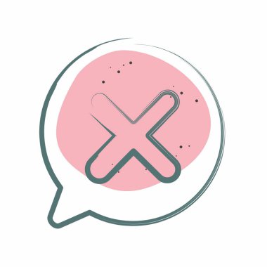 Simge Sohbeti. Ünlem sembolüyle ilgili. Renkli Leke Biçimi. dizayn edilebilir