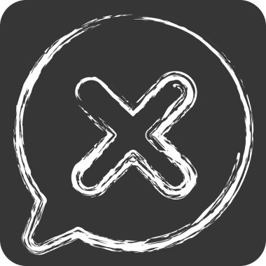 Simge Sohbeti. Ünlem sembolüyle ilgili. Tebeşir stili. dizayn edilebilir