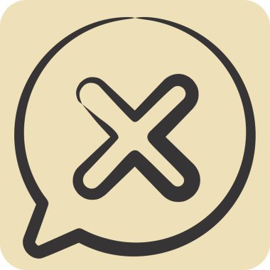 Simge Sohbeti. Ünlem sembolüyle ilgili. El çizimi tarzı. dizayn edilebilir