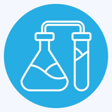 Simgesel Kimya Laboratuvarı. Biyomühendislik sembolüyle ilgili. mavi gözler tarzı