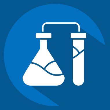 Simgesel Kimya Laboratuvarı. Biyomühendislik sembolüyle ilgili. uzun gölge biçimi