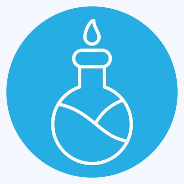 Simgesel Kimyasal Reaksiyon. Biyomühendislik sembolüyle ilgili. mavi gözler tarzı