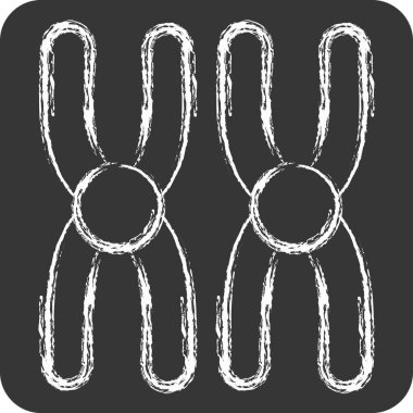 Simge kromozomu. Biyomühendislik sembolüyle ilgili. tebeşir Biçimi