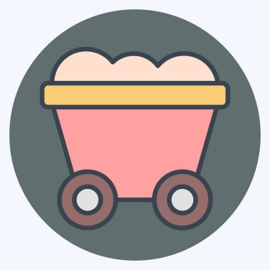 Simge kömürü. Endüstri sembolüyle ilgili. renk arkadaşı stili. dizayn edilebilir