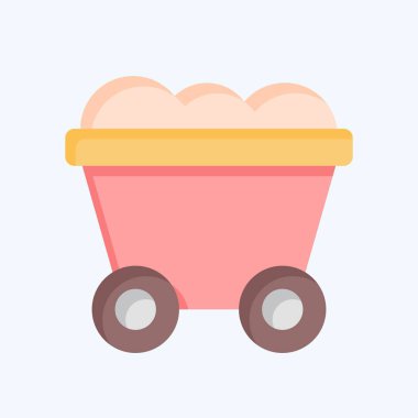 Simge kömürü. Endüstri sembolüyle ilgili. Düz stil. dizayn edilebilir