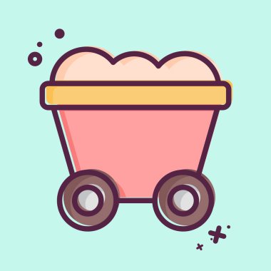 Simge kömürü. Endüstri sembolüyle ilgili. MBE tarzı. dizayn edilebilir