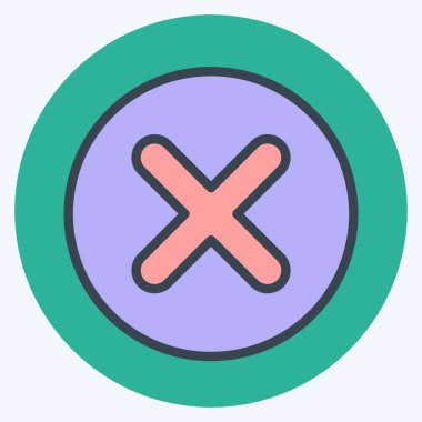 Simge Sikkesi. Ünlem sembolüyle ilgili. renk arkadaşı stili. dizayn edilebilir