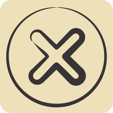 Simge Sikkesi. Ünlem sembolüyle ilgili. El çizimi tarzı. dizayn edilebilir