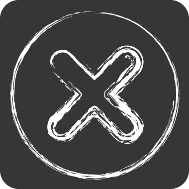 Simge Sikkesi. Ünlem sembolüyle ilgili. Tebeşir stili. dizayn edilebilir